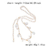 Wholesale Women's Handmade Geometric Fake Pearl Long Doublelayer Sweater Chain Necklace