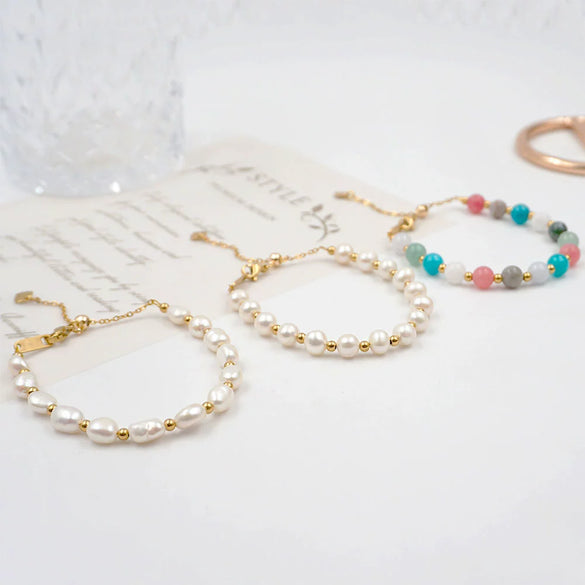 Wholesale Women's Handmade Geometric Freshwater Pearl Bracelet