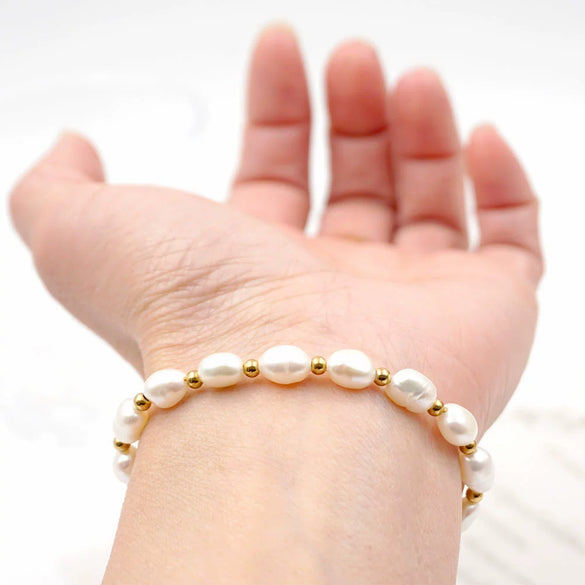 Wholesale Women's Handmade Geometric Freshwater Pearl Bracelet