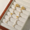 Wholesale Women's Handmade Geometric Natural Freshwater Pearl And Copper Earrings In Palace Style