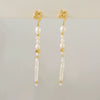 Wholesale Women's Handmade Geometric Natural Freshwater Pearl And Copper Earrings In Palace Style