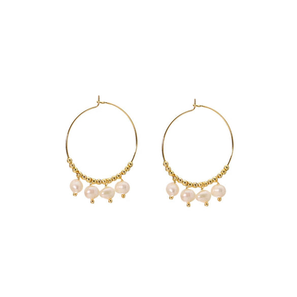 Wholesale Women's Handmade Geometric Pearl Earrings With Original Design