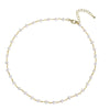 Wholesale Women's Handmade Geometric Pearl Necklace With Water Wave Chain And Real Gold Plating