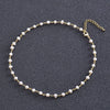 Wholesale Women's Handmade Geometric Pearl Necklace With Water Wave Chain And Real Gold Plating