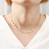 Wholesale Women's Handmade Geometric Pearl Necklace With Water Wave Chain And Real Gold Plating