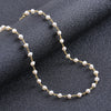 Wholesale Women's Handmade Geometric Pearl Necklace With Water Wave Chain And Real Gold Plating