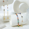 Wholesale Women's Handmade Geometric Stainless Steel Crystal Beaded Bracelet Jewelry