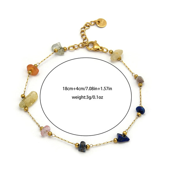 Wholesale Women's Handmade Geometric Stainless Steel Crystal Beaded Bracelet Jewelry