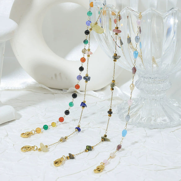 Wholesale Women's Handmade Geometric Stainless Steel Crystal Beaded Bracelet Jewelry