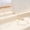 Wholesale Women's Handmade Geometric Stainless Steel 18K Gold Plated Crystal Crushed Stone Chain Bracelet