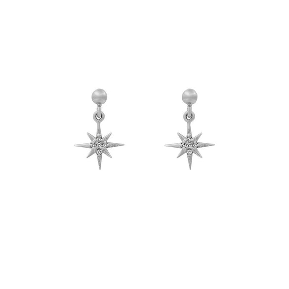 Wholesale Women's Handmade Geometric Star And Moon Earrings Copper Plated With Real Gold And Micro Inlaid Zircon