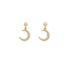 Wholesale Women's Handmade Geometric Star And Moon Earrings Copper Plated With Real Gold And Micro Inlaid Zircon
