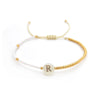 Wholesale Women's Handmade Glass Glaze Letter Geometric Beaded Bracelet