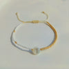 Wholesale Women's Handmade Glass Glaze Letter Geometric Beaded Bracelet