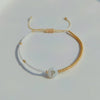 Wholesale Women's Handmade Glass Glaze Letter Geometric Beaded Bracelet