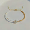 Wholesale Women's Handmade Glass Glaze Letter Geometric Beaded Bracelet