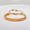 Wholesale Women's Handmade Glass Glazed Geometric Pattern Bracelet