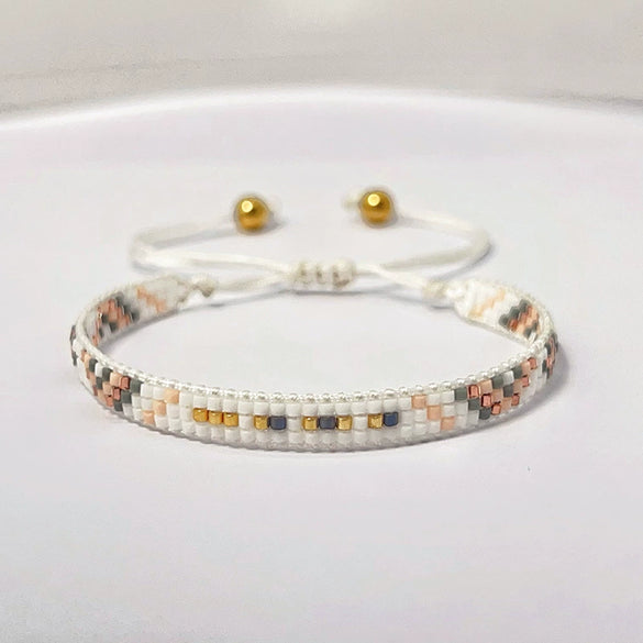 Wholesale Women's Handmade Glass Glazed Geometric Pattern Bracelet