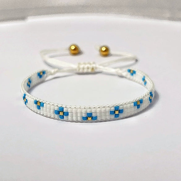Wholesale Women's Handmade Glass Glazed Geometric Pattern Bracelet