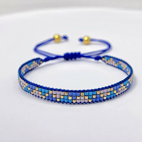 Wholesale Women's Handmade Glass Glazed Geometric Pattern Bracelet