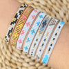 Wholesale Women's Handmade Glass Glazed Geometric Pattern Bracelet