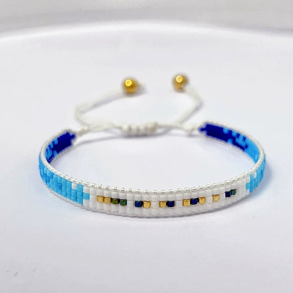Wholesale Women's Handmade Glass Glazed Geometric Pattern Bracelet