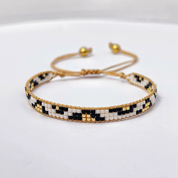 Wholesale Women's Handmade Glass Glazed Geometric Pattern Bracelet