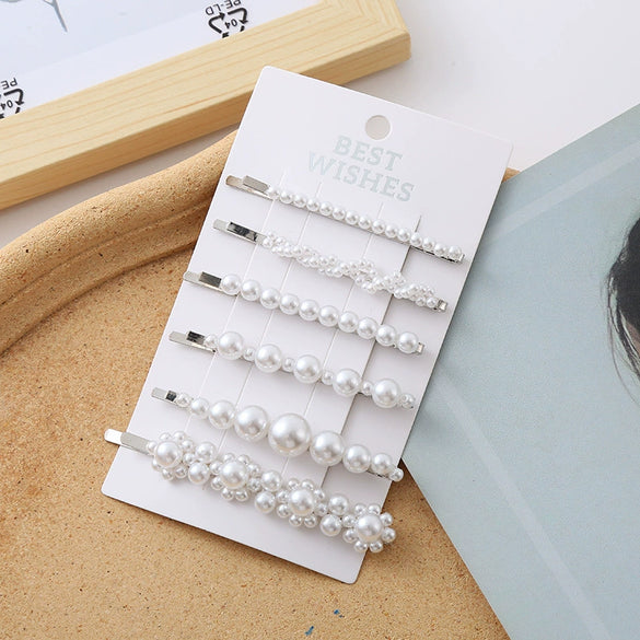Wholesale Women's Handmade Imitation Pearl Side Clips
