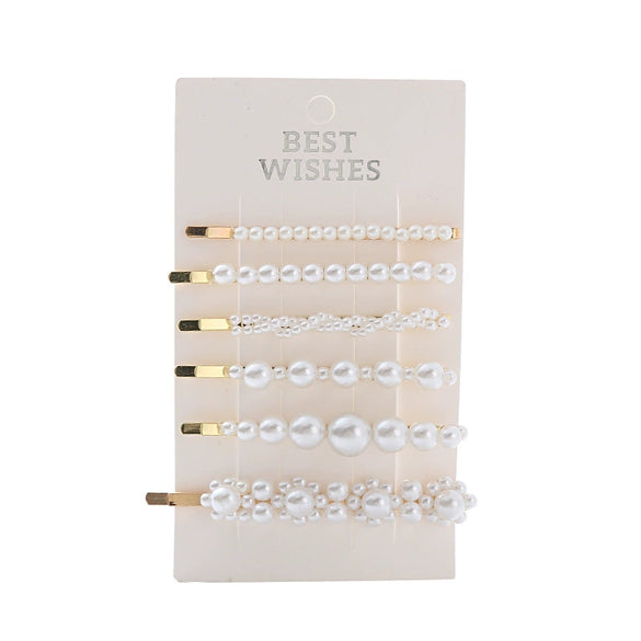 Wholesale Women's Handmade Imitation Pearl Side Clips