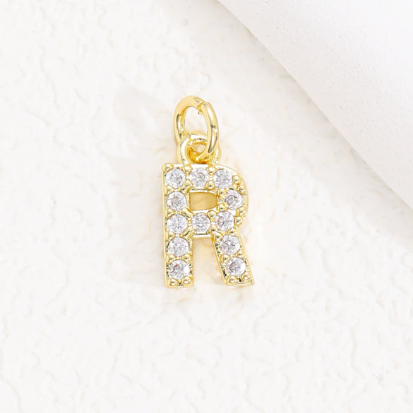 Wholesale Women's Handmade Jewelry Copper Letter Pendant Necklace With Micropaved Zircon