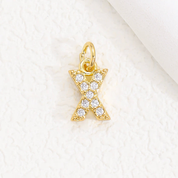 Wholesale Women's Handmade Jewelry Copper Letter Pendant Necklace With Micropaved Zircon