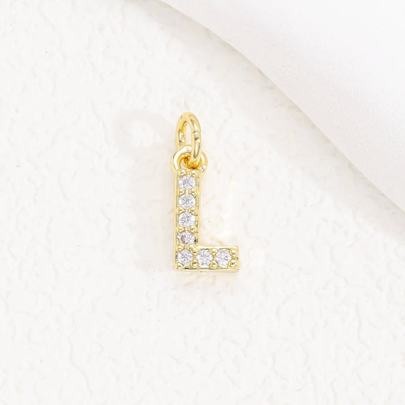Wholesale Women's Handmade Jewelry Copper Letter Pendant Necklace With Micropaved Zircon