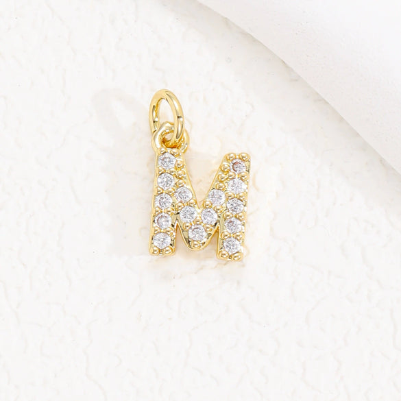 Wholesale Women's Handmade Jewelry Copper Letter Pendant Necklace With Micropaved Zircon