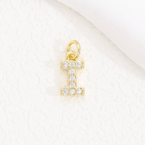 Wholesale Women's Handmade Jewelry Copper Letter Pendant Necklace With Micropaved Zircon