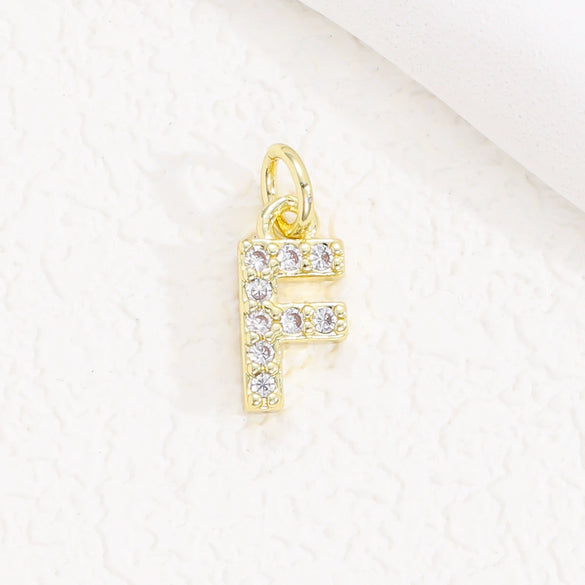 Wholesale Women's Handmade Jewelry Copper Letter Pendant Necklace With Micropaved Zircon