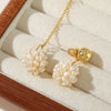 Wholesale Women's Handmade Light Luxury Geometric Pearl Earrings