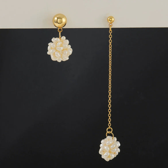 Wholesale Women's Handmade Light Luxury Geometric Pearl Earrings