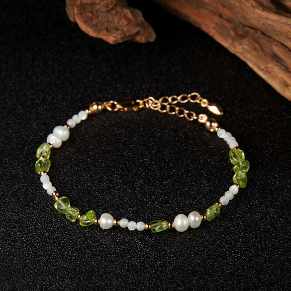 Wholesale Women's Handmade Light Luxury S925 Sterling Silver Natural Olivine Color Geometric Earrings