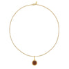 Wholesale Women's Handmade Maillard Style Geometric Tiger Eye Stone Crystal Copper Resin Beaded Necklace With Pendant And Chain