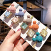 Wholesale Women's Handmade Mixed Material Geometric Hair Accessories Candy Color Square Rubber Band Hair Bands With High Elasticity