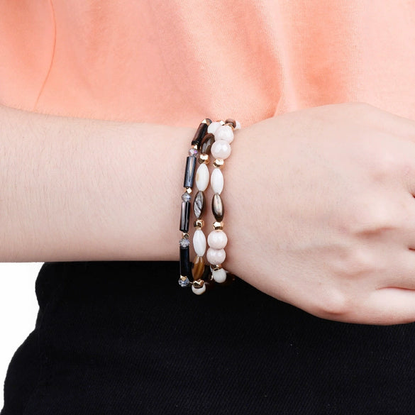 Wholesale Women's Handmade Multilayer Beaded Bracelet Shell Geometric Style