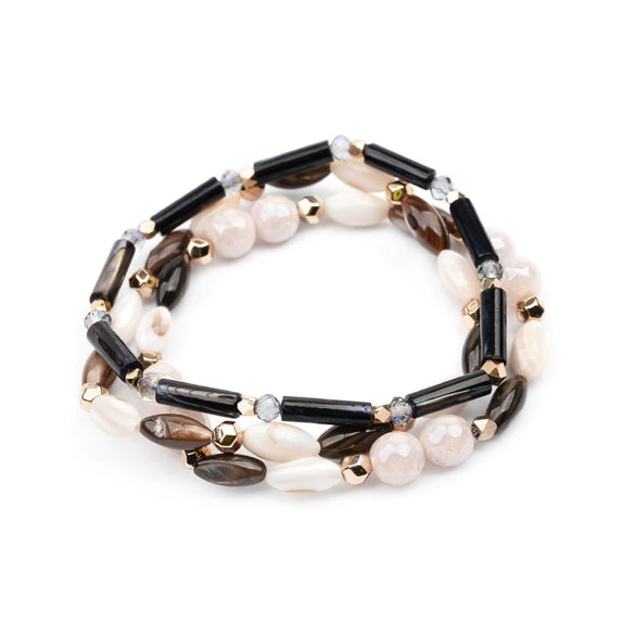 Wholesale Women's Handmade Multilayer Beaded Bracelet Shell Geometric Style