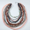 Wholesale Women's Handmade Multilayer Beaded Clavicle Chain Necklace With Artificial Crystal And Alloy Geometric Pattern Snake Bone Chain Style