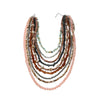 Wholesale Women's Handmade Multilayer Beaded Clavicle Chain Necklace With Artificial Crystal And Alloy Geometric Pattern Snake Bone Chain Style