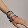 Wholesale Women's Handmade Natural Agate And 316L Stainless Steel Geometric Style Elastic Cord Bracelet With Electroplating