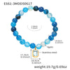 Wholesale Women's Handmade Natural Agate And 316L Stainless Steel Geometric Style Elastic Cord Bracelet With Electroplating