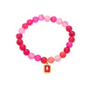 Wholesale Women's Handmade Natural Agate And 316L Stainless Steel Geometric Style Elastic Cord Bracelet With Electroplating