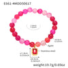 Wholesale Women's Handmade Natural Agate And 316L Stainless Steel Geometric Style Elastic Cord Bracelet With Electroplating