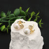 Wholesale Women's Handmade Natural Freshwater Pearl Earrings With Micro Inlaid White Zircon And Flower Design
