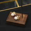 Wholesale Women's Handmade Natural Freshwater Pearl Earrings With Micro Inlaid White Zircon And Flower Design